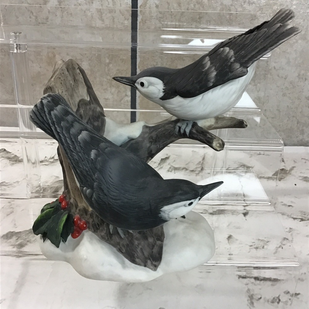 Vintage 1984 Gallery Originals‎ White-breasted Nuthatches Porcelain Figurine